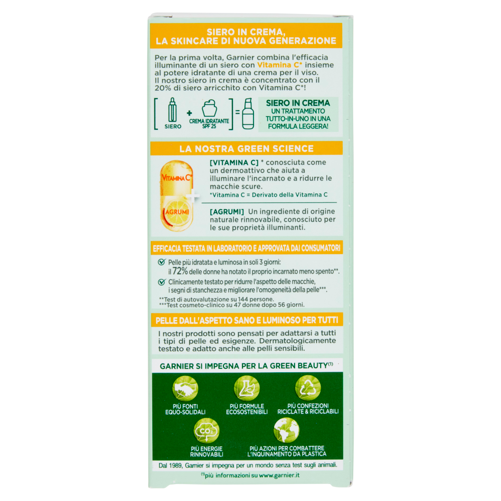 Garnier Siero in Crema Vitamina C, Illuminante e Idratante, Per Pelli Spente e Non Uniformi, 50ml