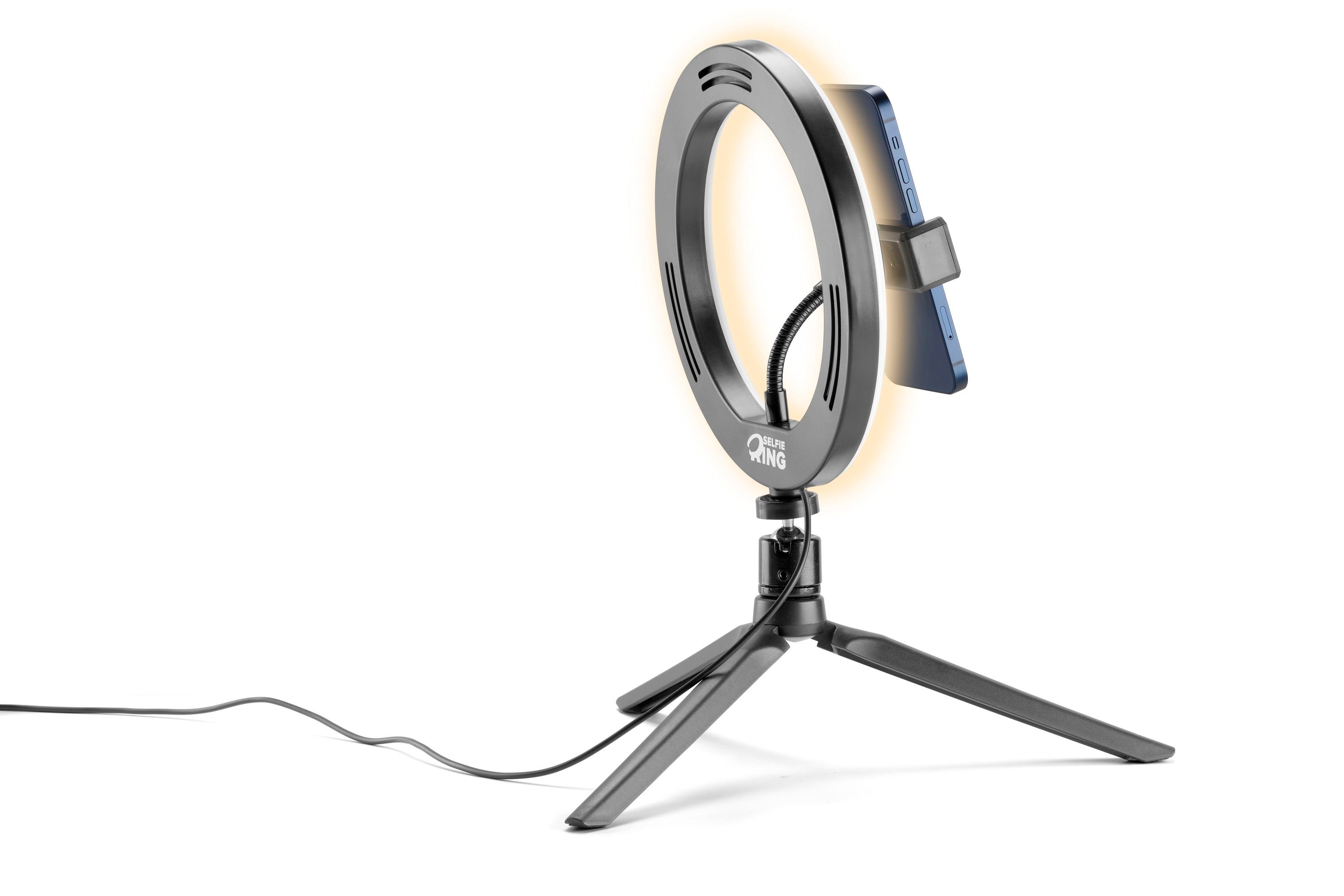 Tech Pop Selfie Ring - Universale Treppiede con anello led luminoso per riprese video e selfie