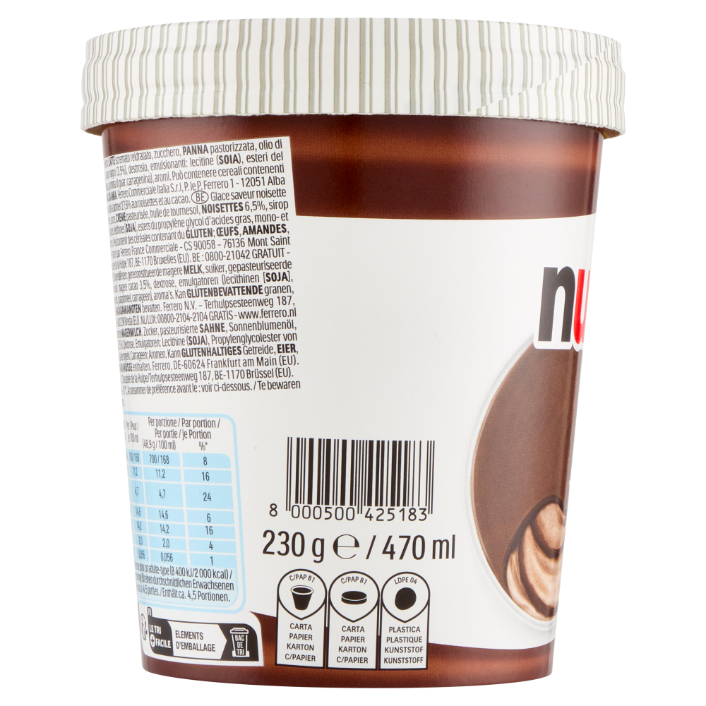 nutella gelato 230 g