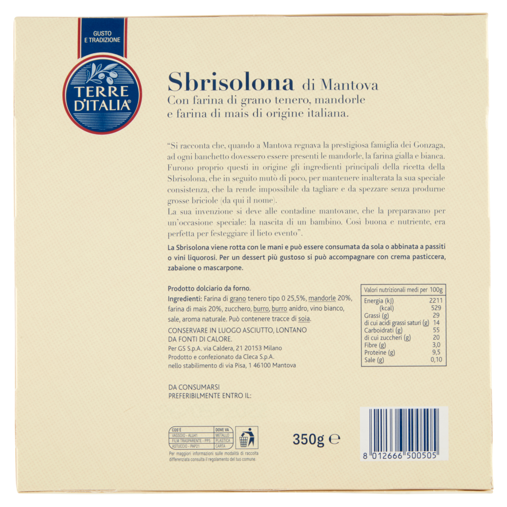 Terre d'Italia Sbrisolona di Mantova 350 g
