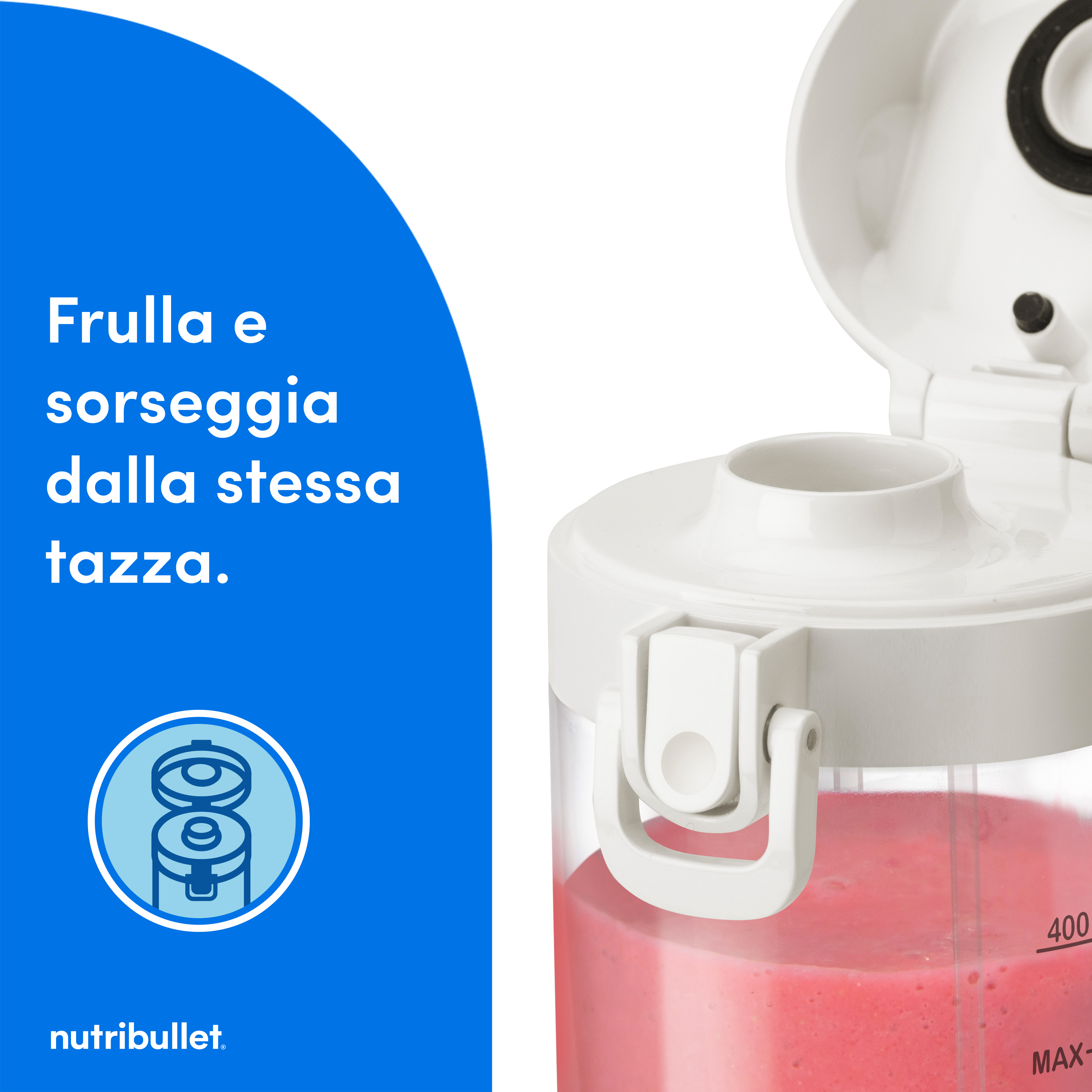 NutriBullet Portable 0,475 L Frullatore per sportivi Bianco