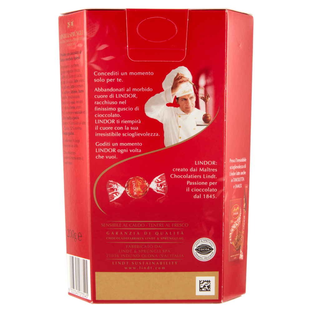 Lindt Cioccolatini Lindor Cioccolato al latte Scatola 200 g