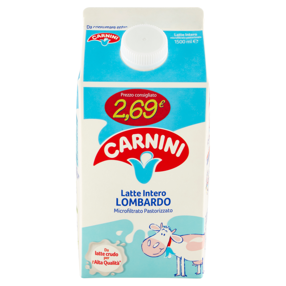 Carnini Latte Intero Lombardo Microfiltrato Pastorizzato 1500 ml