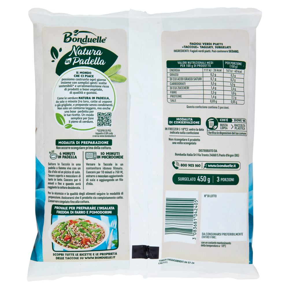 Bonduelle Natura in Padella Taccole Surgelato 450 g