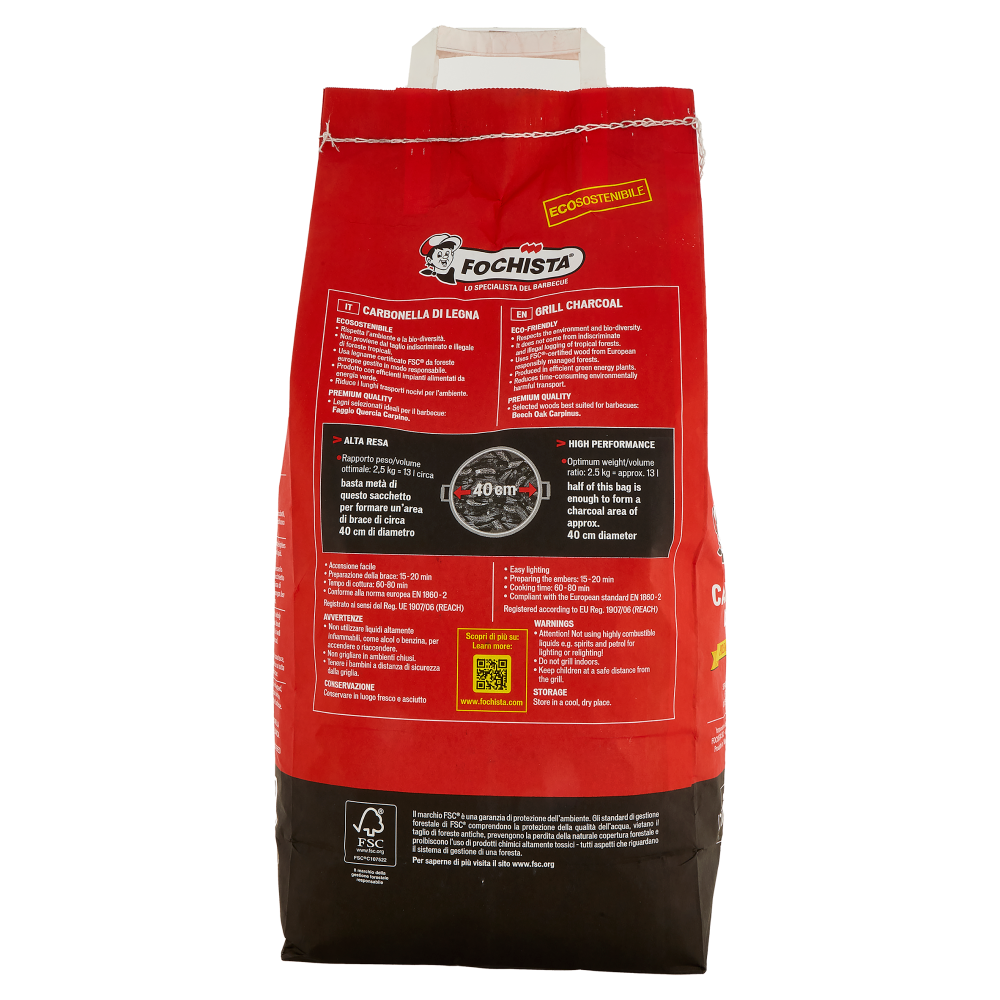 Fochista Carbonella di Legna Premium Quality 2,5 kg
