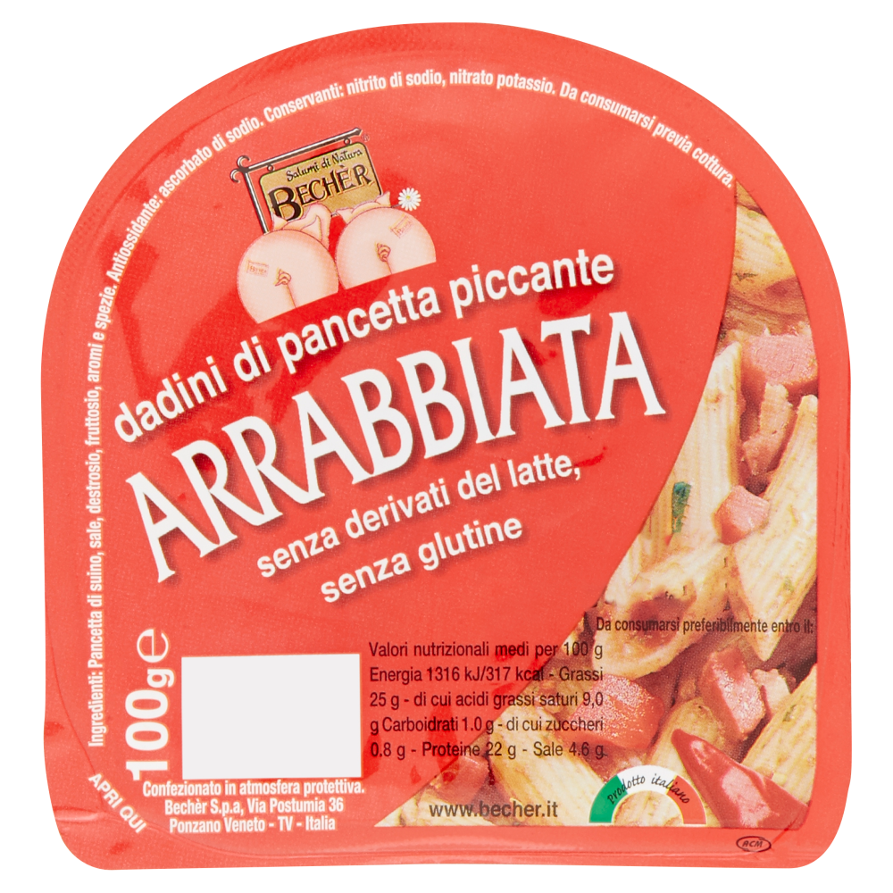 Bechèr dadini di pancetta piccante Arrabbiata 100 g