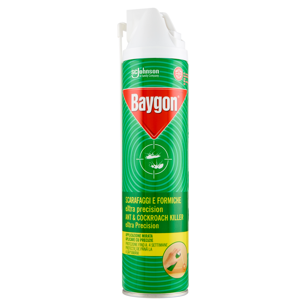 Baygon Spray con cannuccia extra precision, efficace contro scarafaggi e formiche 400 ml