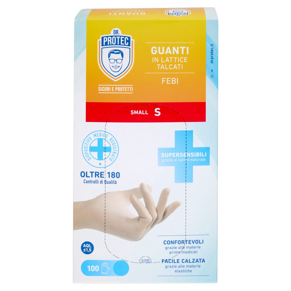 Dr. Protec Guanti in Lattice Talcati Febi Small S 100 pz