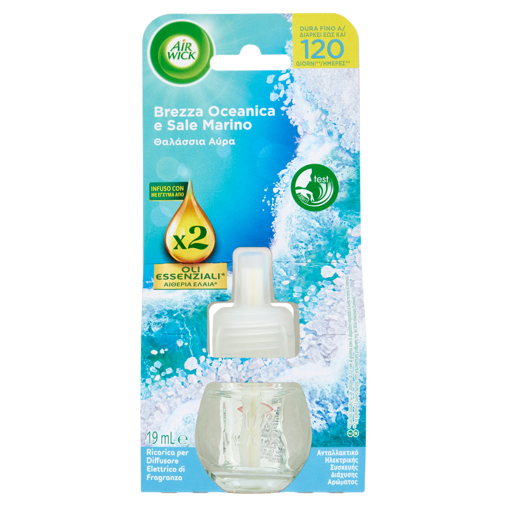 Air Wick Profumatore per Ambienti Brezza Oceanica e Sale Marino Ricarica 19 mL