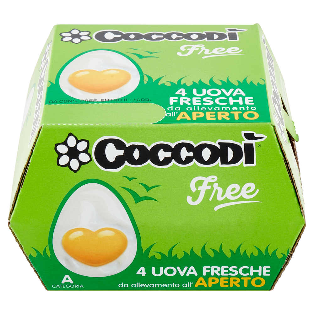 Coccodì Free 4 Uova Fresche da allevamento all'Aperto 220 g