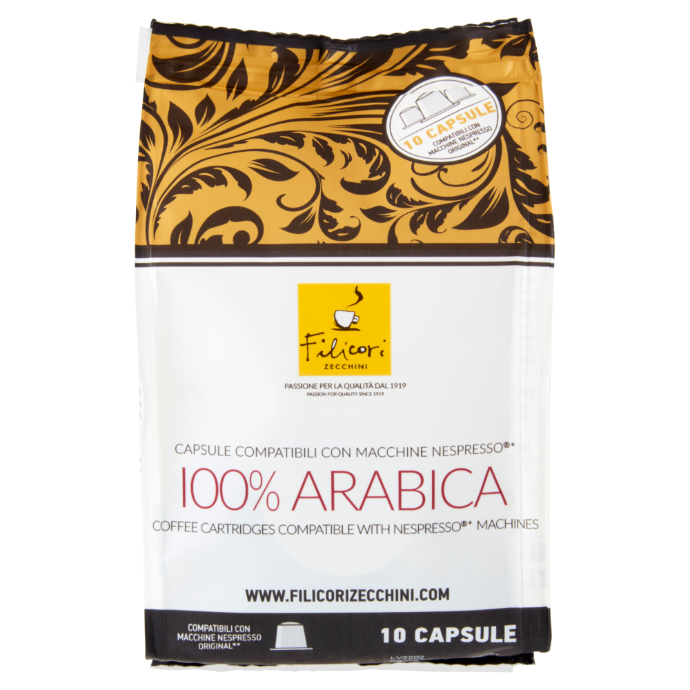 Filicori Zecchini Capsule Compatibili con Macchine Nespresso* 100% Arabica 10 x 5 g