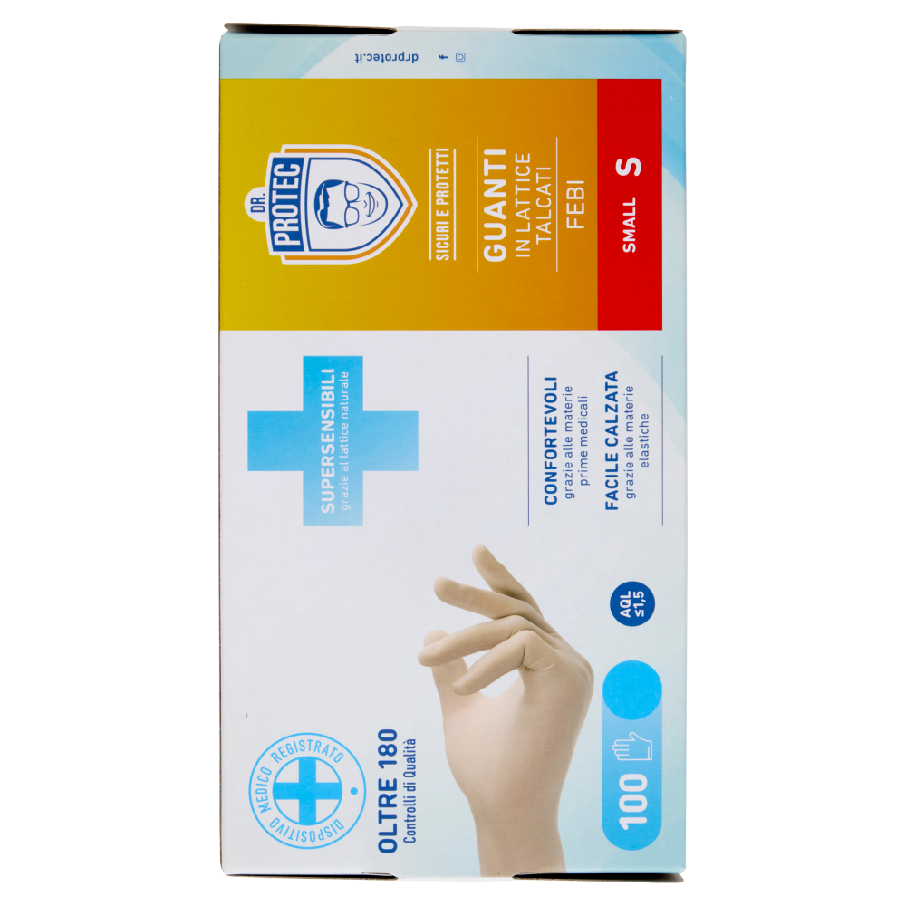 Dr. Protec Guanti in Lattice Talcati Febi Small S 100 pz