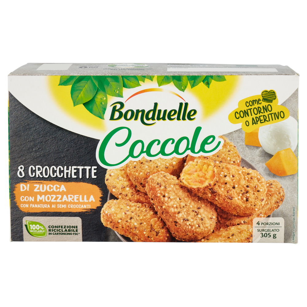 Bonduelle Coccole 8 Crocchette di Zucca con Mozzarella Surgelato 305 g