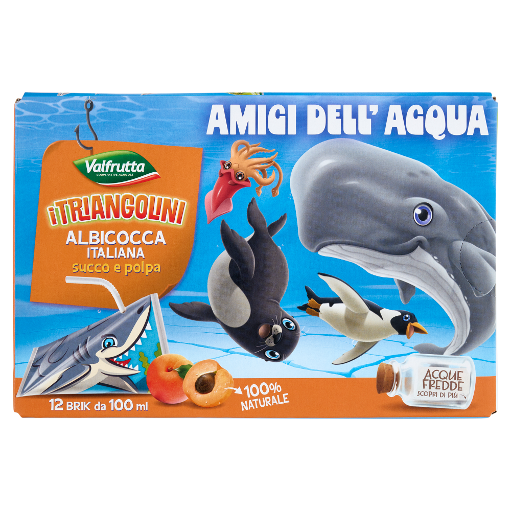 Valfrutta i Triangolini Albicocca Italiana succo e polpa Brik 12 x 100 ml