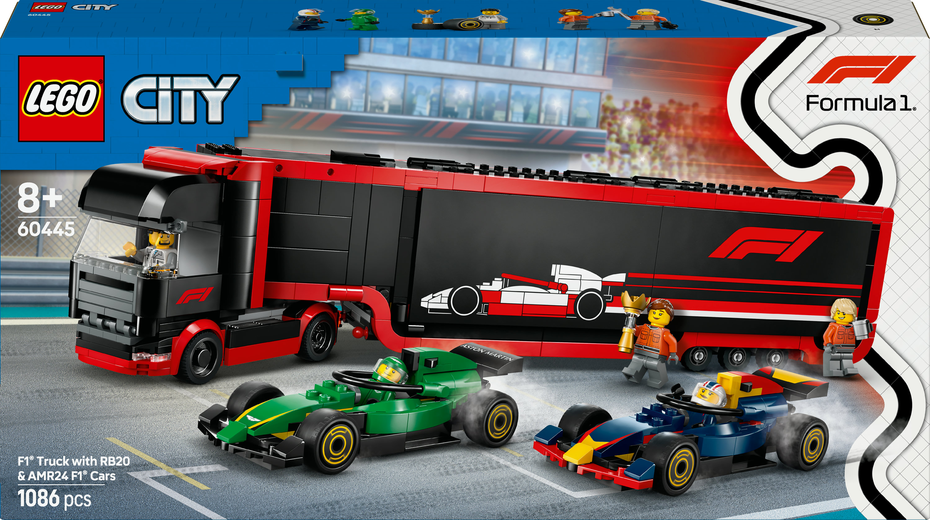 LEGO City Autotrasportatore F1® con monoposto RB20 e AMR24 F1®