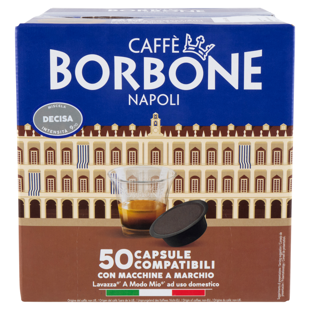 Caff&egrave; Borbone Miscela Decisa Capsule Compatibili Lavazza* A Modo Mio* ad uso domestico 50 x 7,2 g