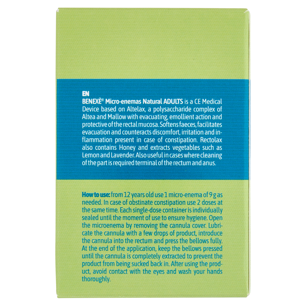 Benex&egrave; X il Tuo Intestino Microclismi Natural per Uso Rettale Adulti 6 x 9 g