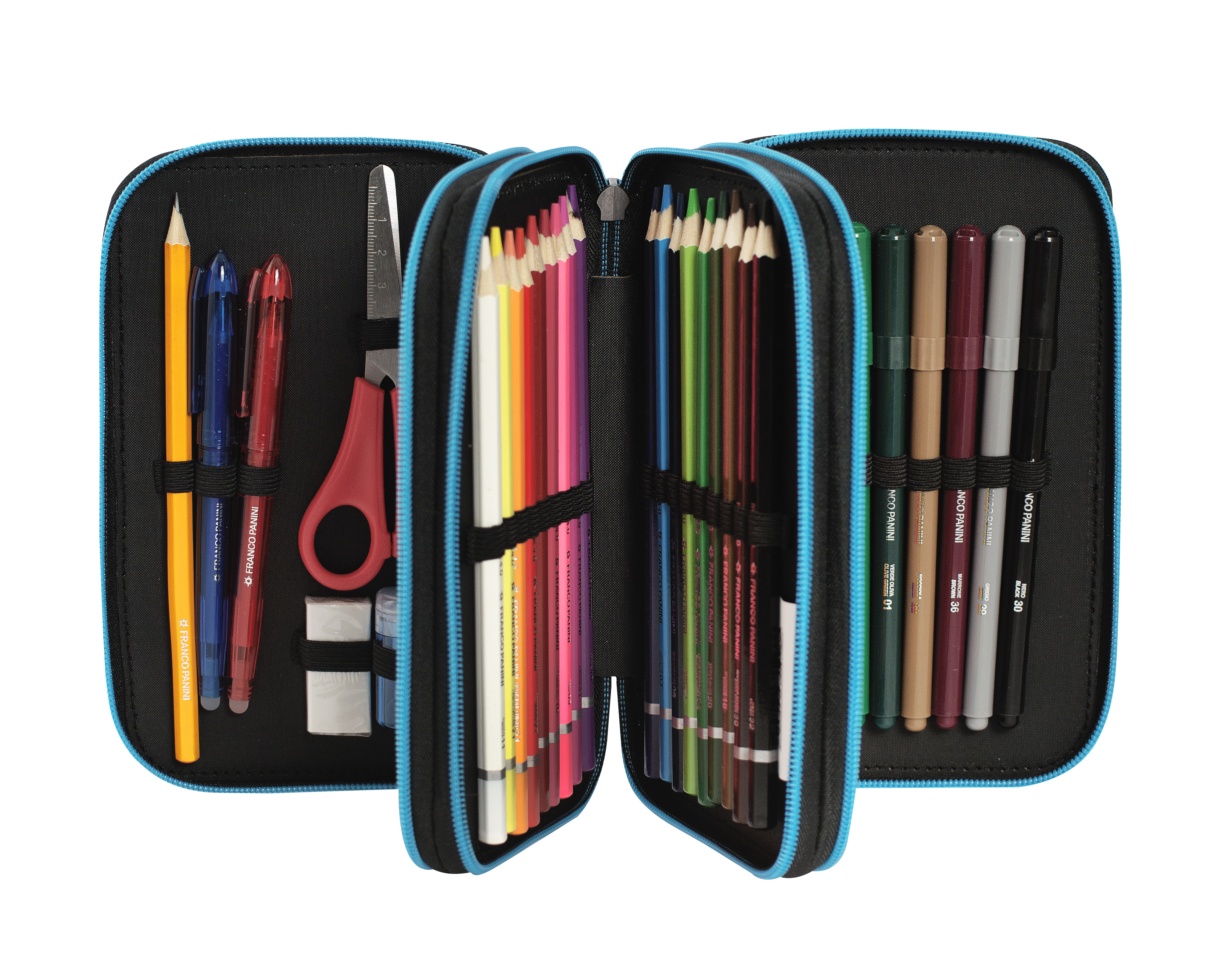 Carrefour 8058263192811 astuccio per matita Astuccio portamatite Beige, Nero, Blu, Rosso, Giallo