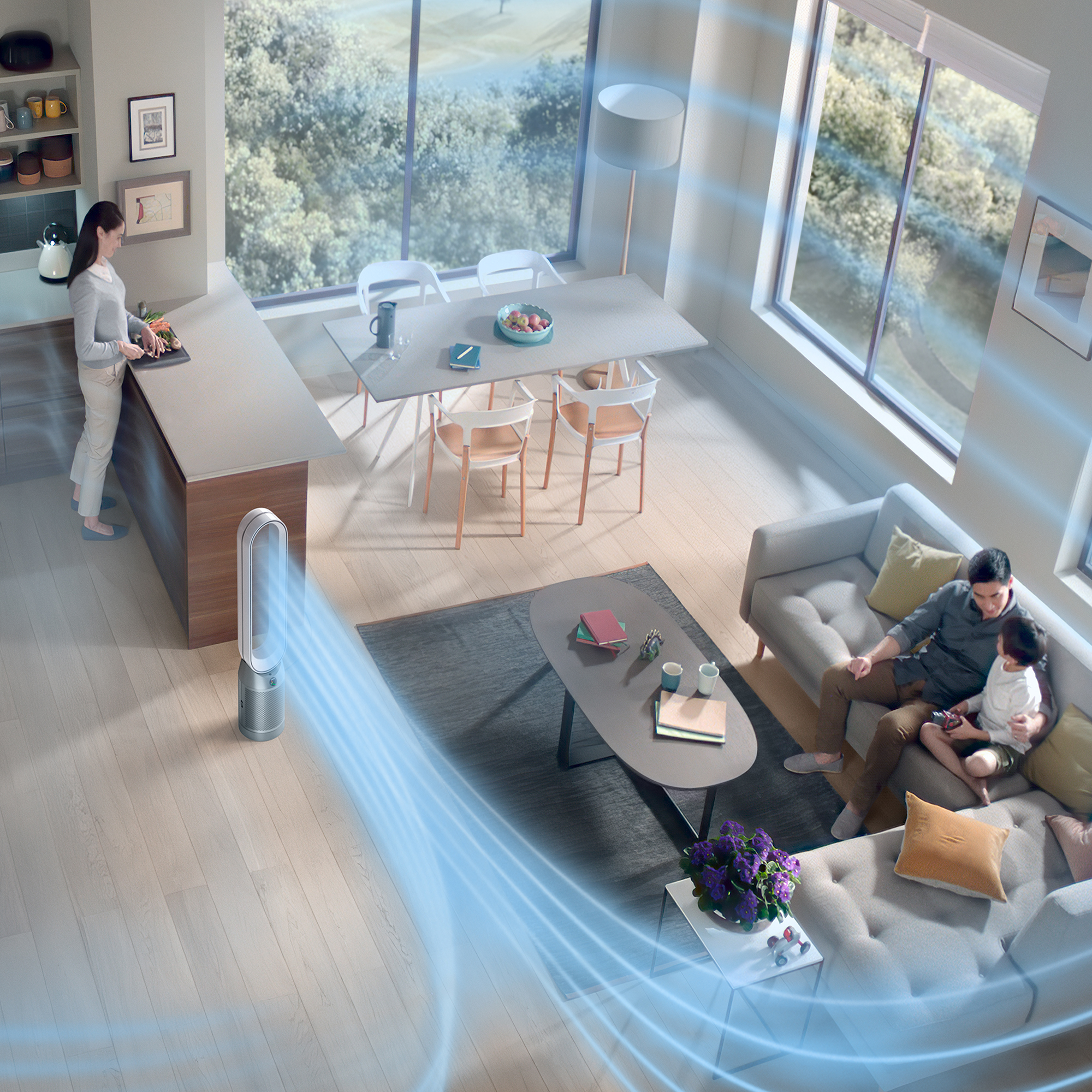 Dyson Purifier Cool AutoReact 61,5 dB Nichel, Bianco