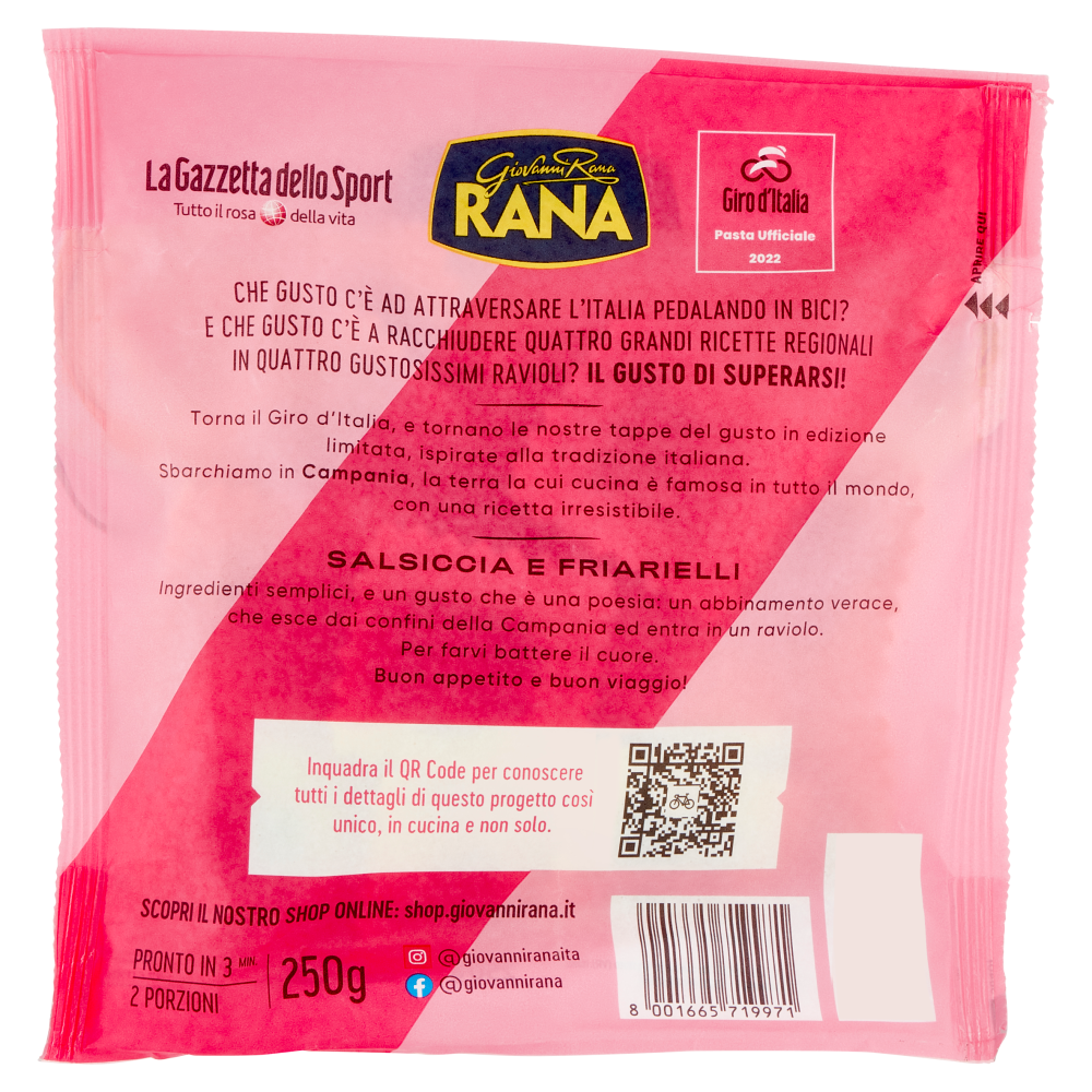 Giovanni Rana Giro d'Italia Ripieno Salsiccia e Friarielli 250 g