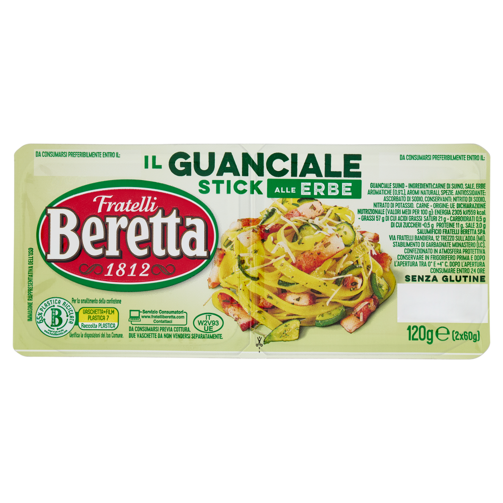 Fratelli Beretta il Guanciale Stick alle Erbe 2 x 60 g
