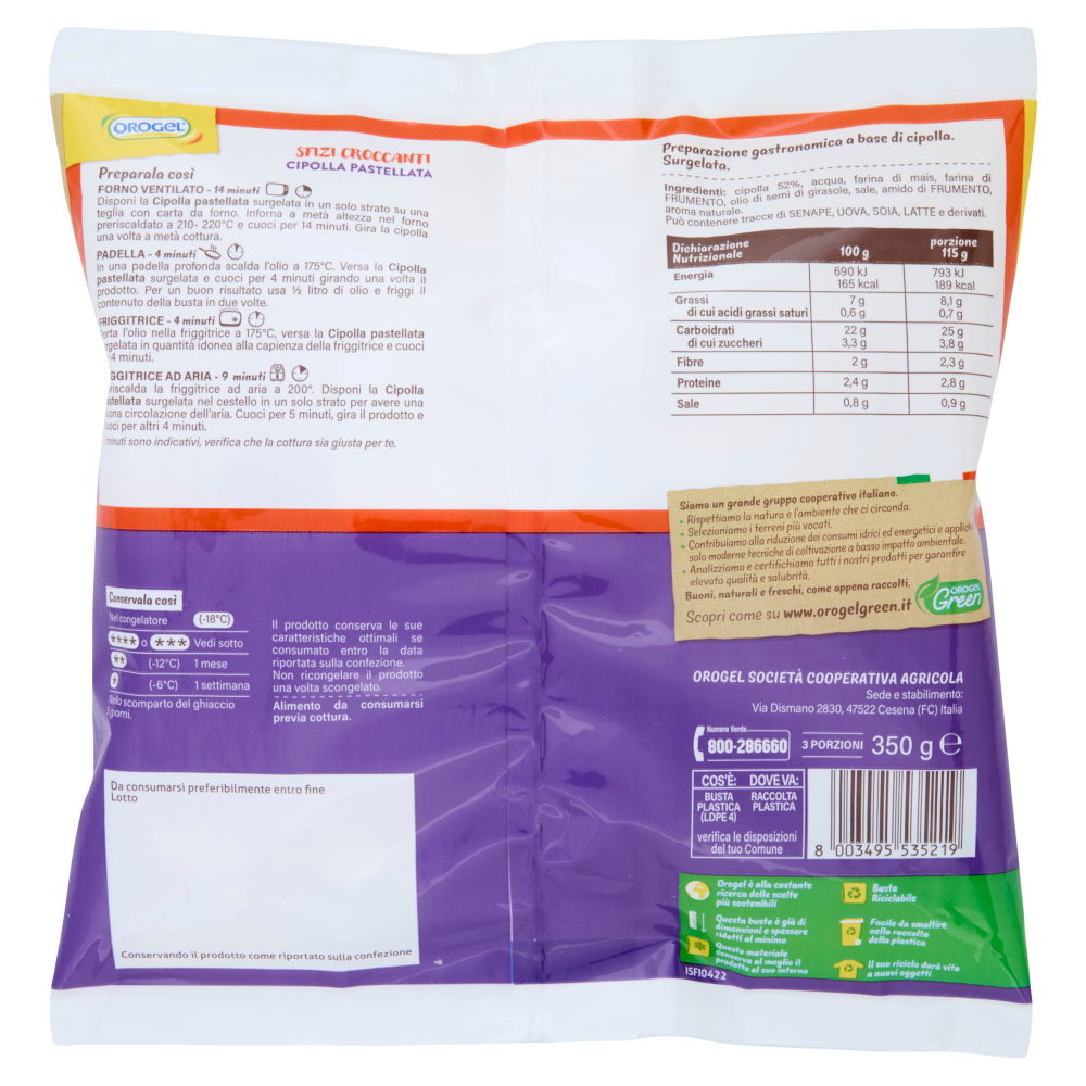 Orogel Sfizi Croccanti Cipolla Pastellata Surgelati 350 g