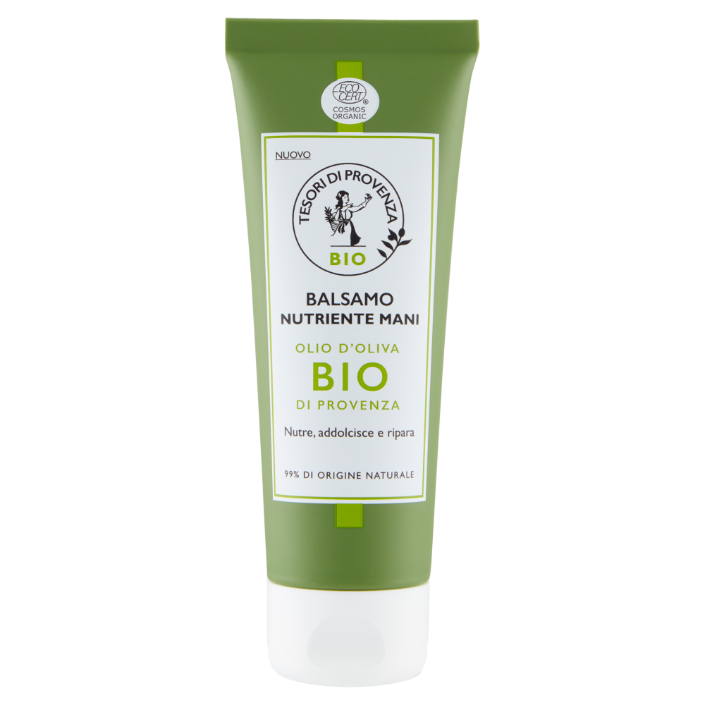 Tesori di Provenza Crema Mani, con Olio d'Oliva Biologico, Ricco in Polifenoli Antiossidanti, 75 ml