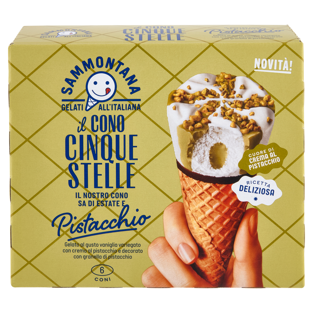 Sammontana il Cono Cinque Stelle Pistacchio 6 x 60 g