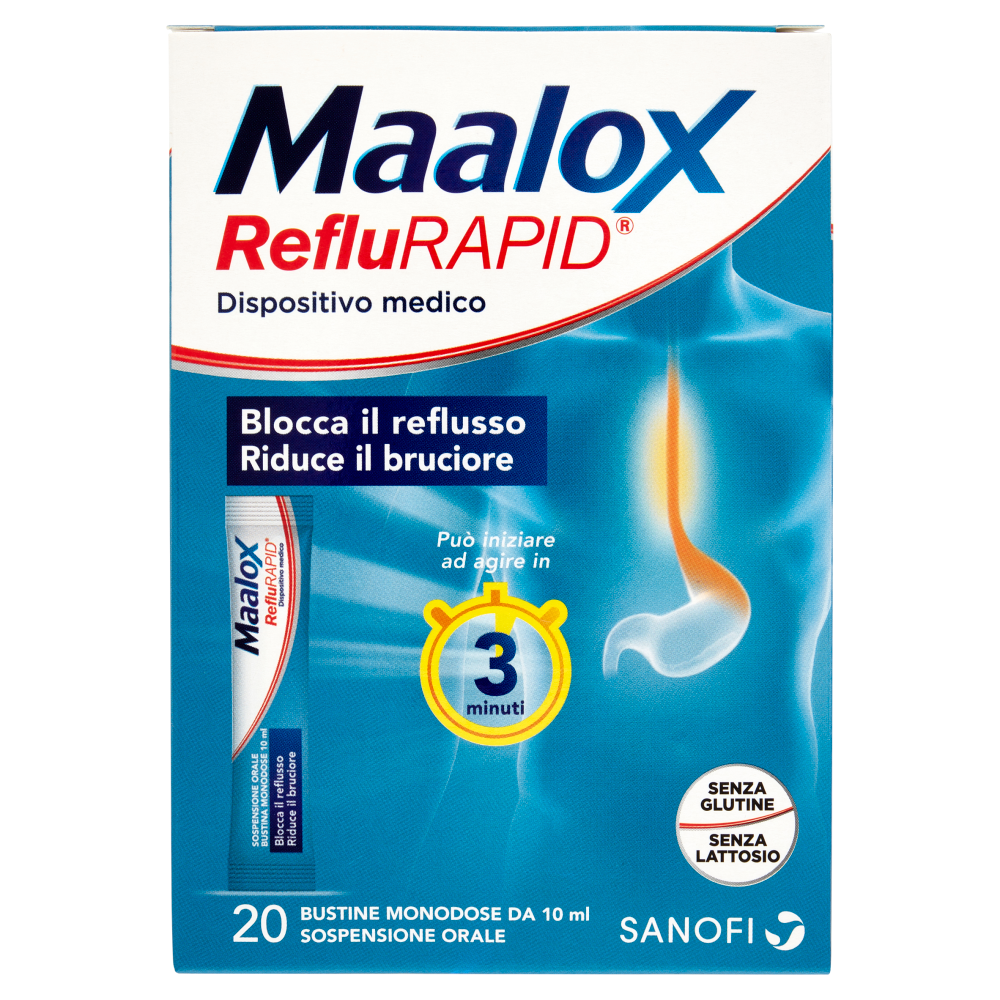 Maalox RefluRapid Bustine Monodose 20 x 10 ml