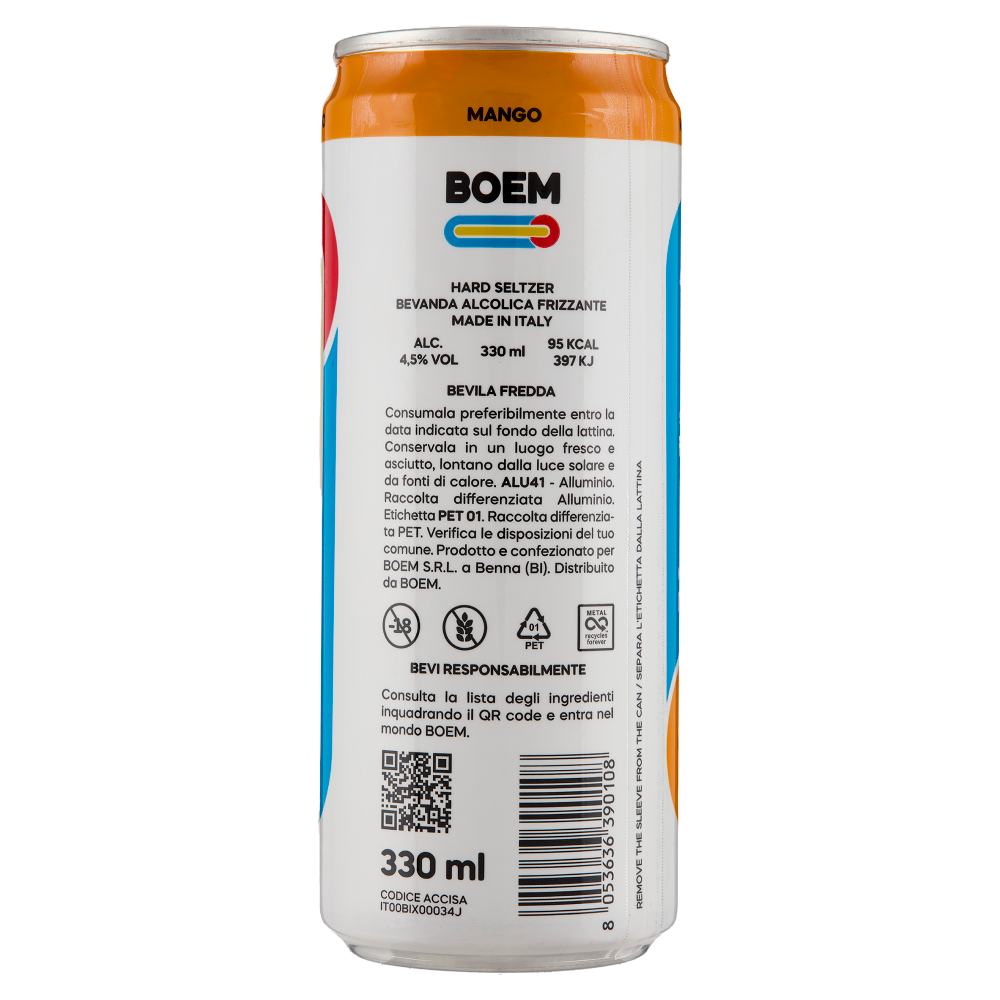 Boem Alcoholic Sparkling Drink Mango 330 ml