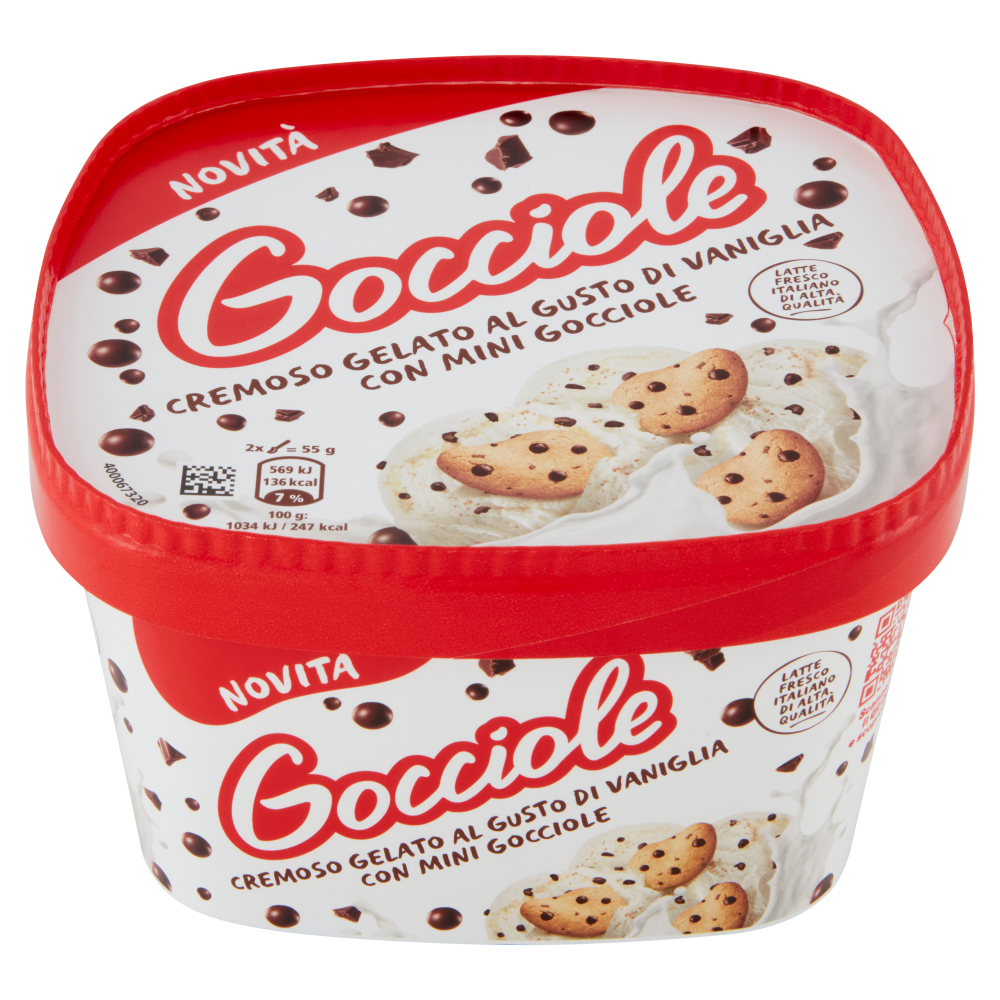 Gocciole Cremoso Gelato al Gusto di Vaniglia con Mini Gocciole 435 g