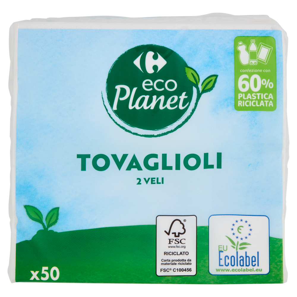 Carrefour eco Planet Tovaglioli 2 Veli 50 pz