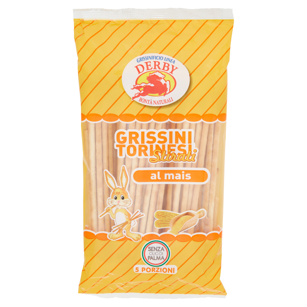 Grissinificio Linea Derby Grissini Torinesi Stirati al mais 5 x 50 g
