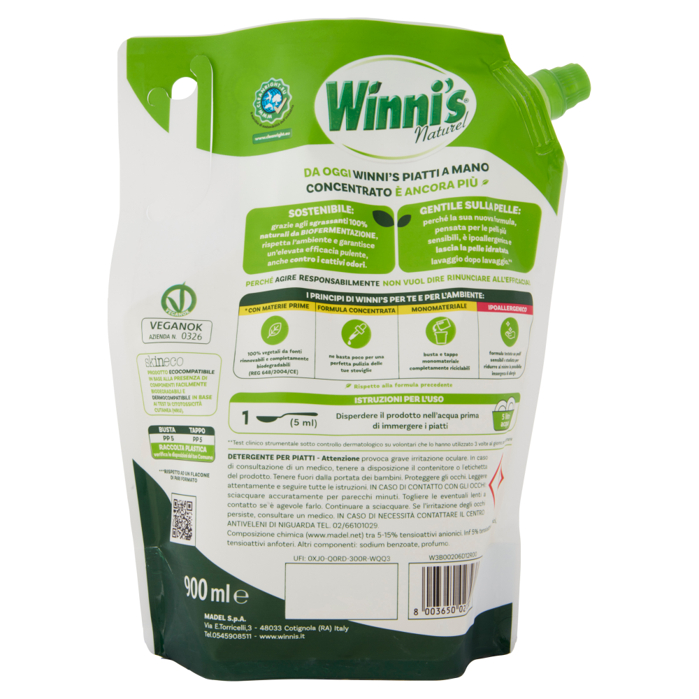 Winni's Naturel Patti Concentrato Bergamotto e Zenzero pouch 900 ml