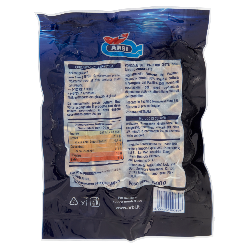 Arbi Vongole con Guscio 500 g