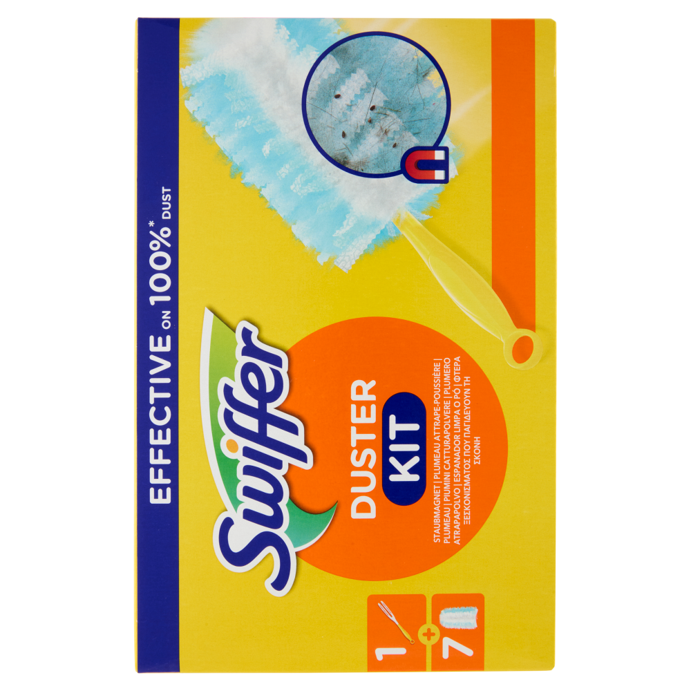 Swiffer Duster Kit Cattura Polvere (1 Manico + 7 Piumini per spolverare)