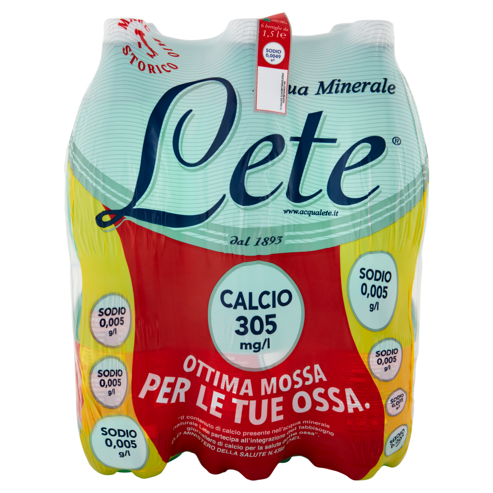 Lete Acqua Minerale Effervescente Naturale 6 x 1,5 l