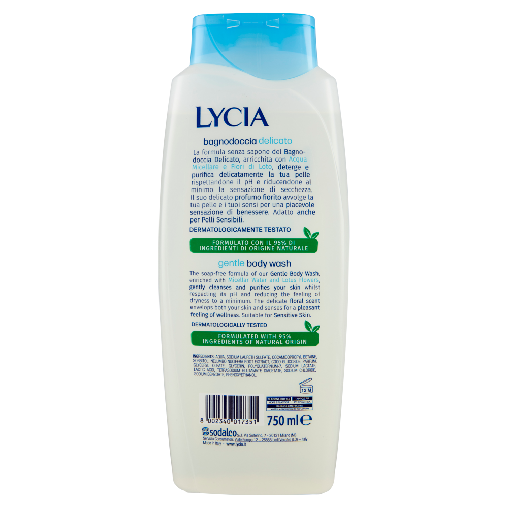 Lycia bagnodoccia delicato Acqua Micellare e Fiori di Loto 750 ml
