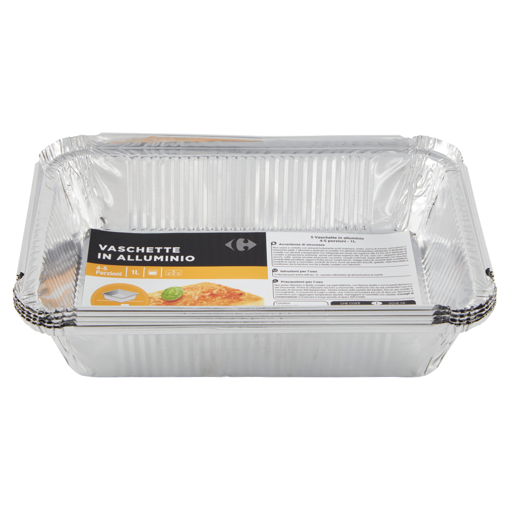 Carrefour Vaschette in Alluminio 4-5 Porzioni 5 pz