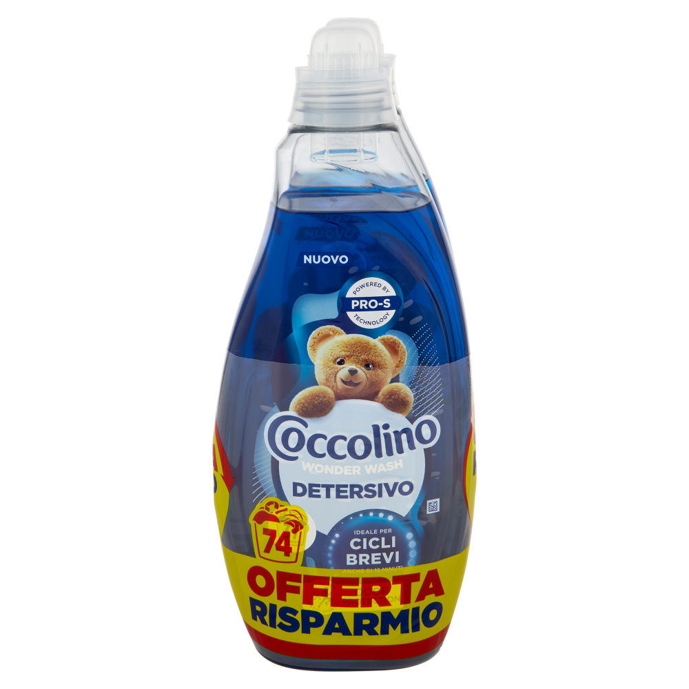 Coccolino Wonder Wash Detersivo Odor Protection 2 x 37 Lavaggi 2 x 1480 ml