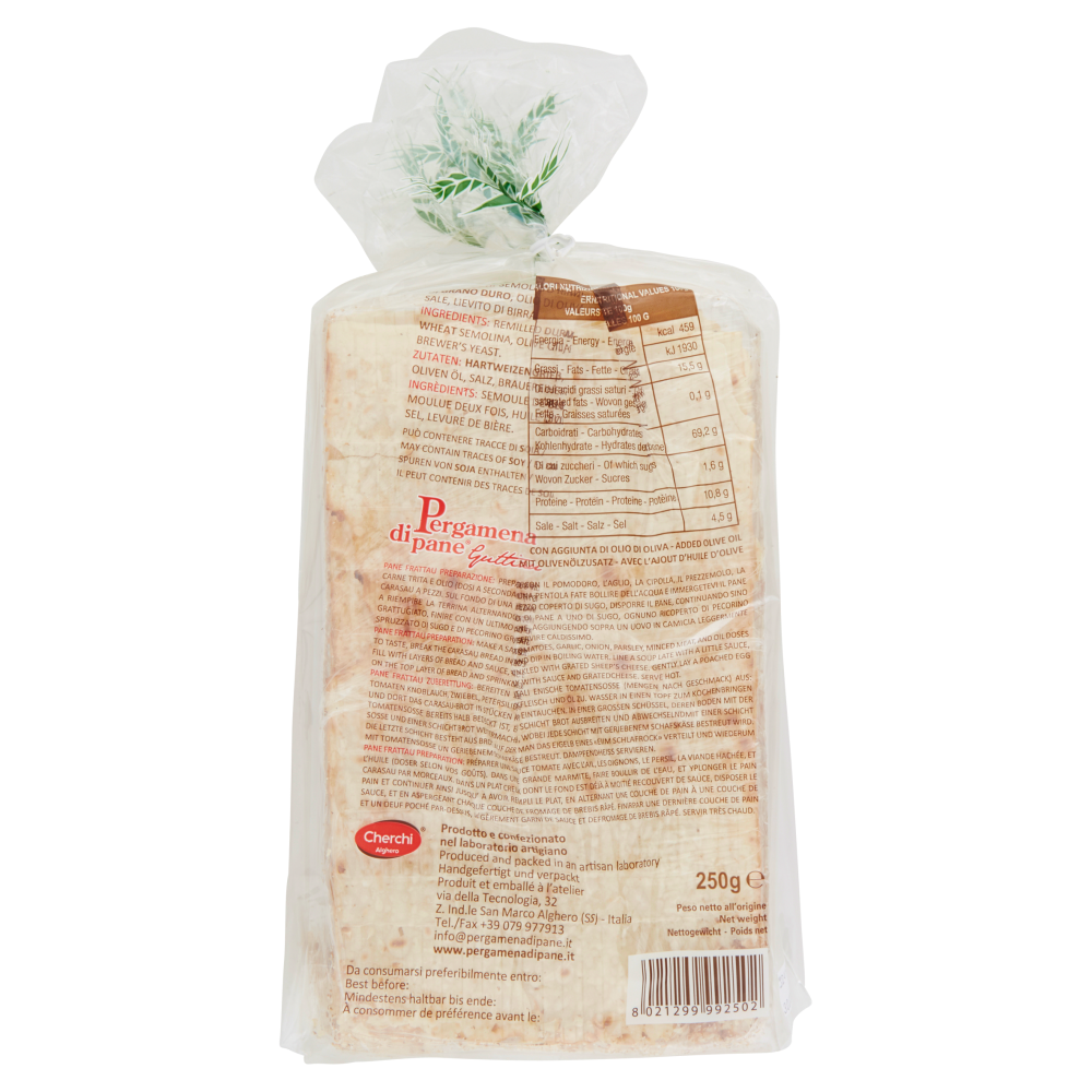 Cherchi Pergamena di pane Guttiau 250 g
