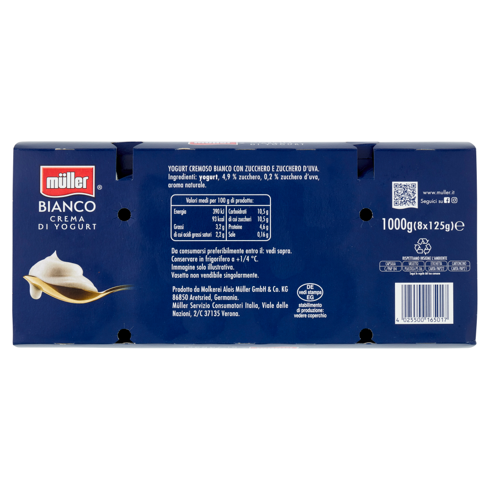 müller Bianco Crema di Yogurt 8 x 125 g