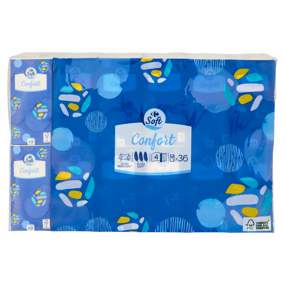 Carrefour Confort Fazzoletti bianchi 36 pz