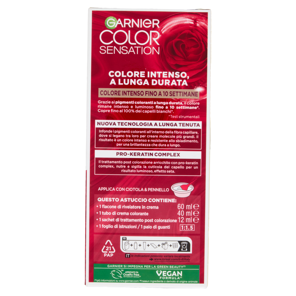 Garnier Color Sensation Colorazione Permanente in Crema 1.0 Nero