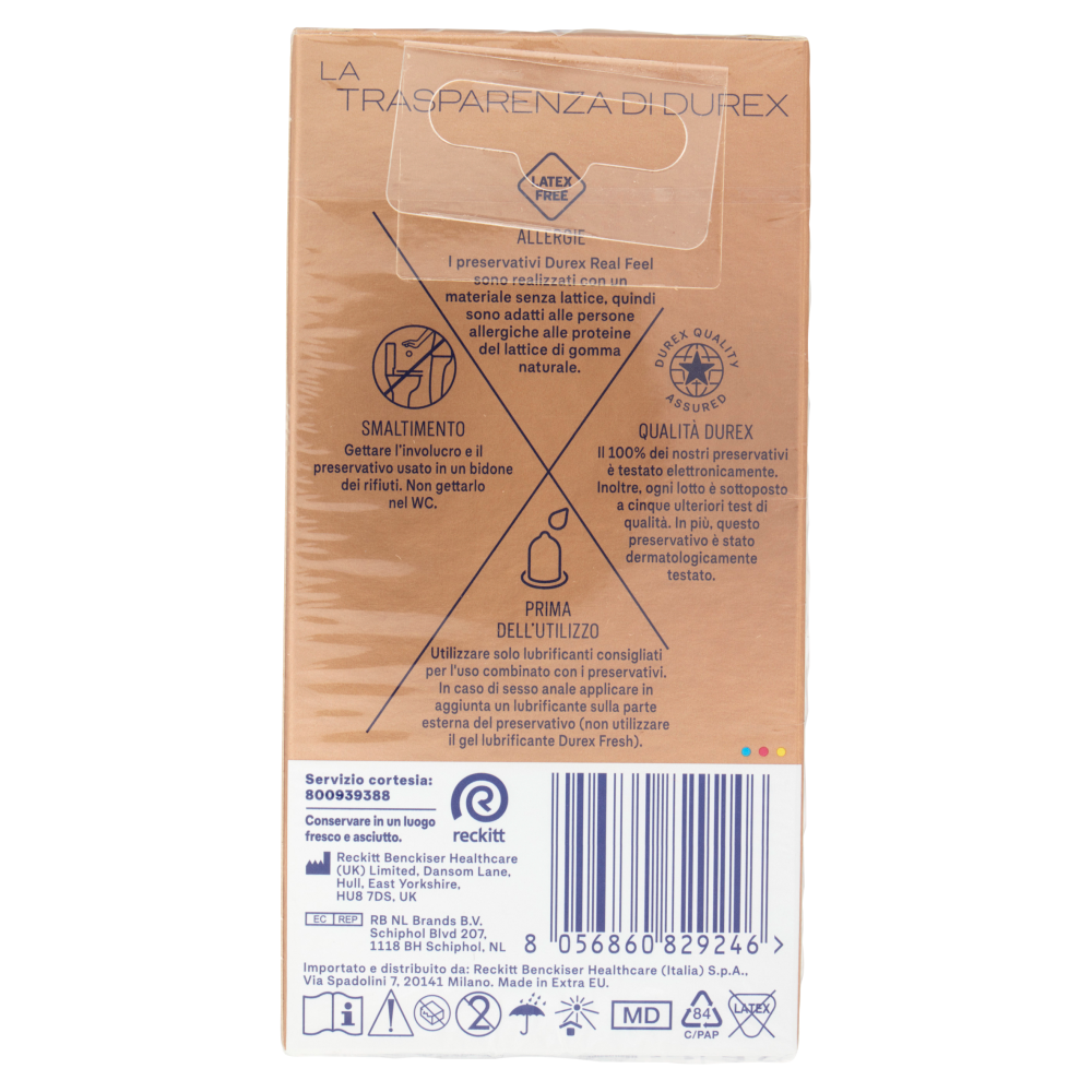Durex Preservativi Real Feel Senza Lattice, 10 Profilattici
