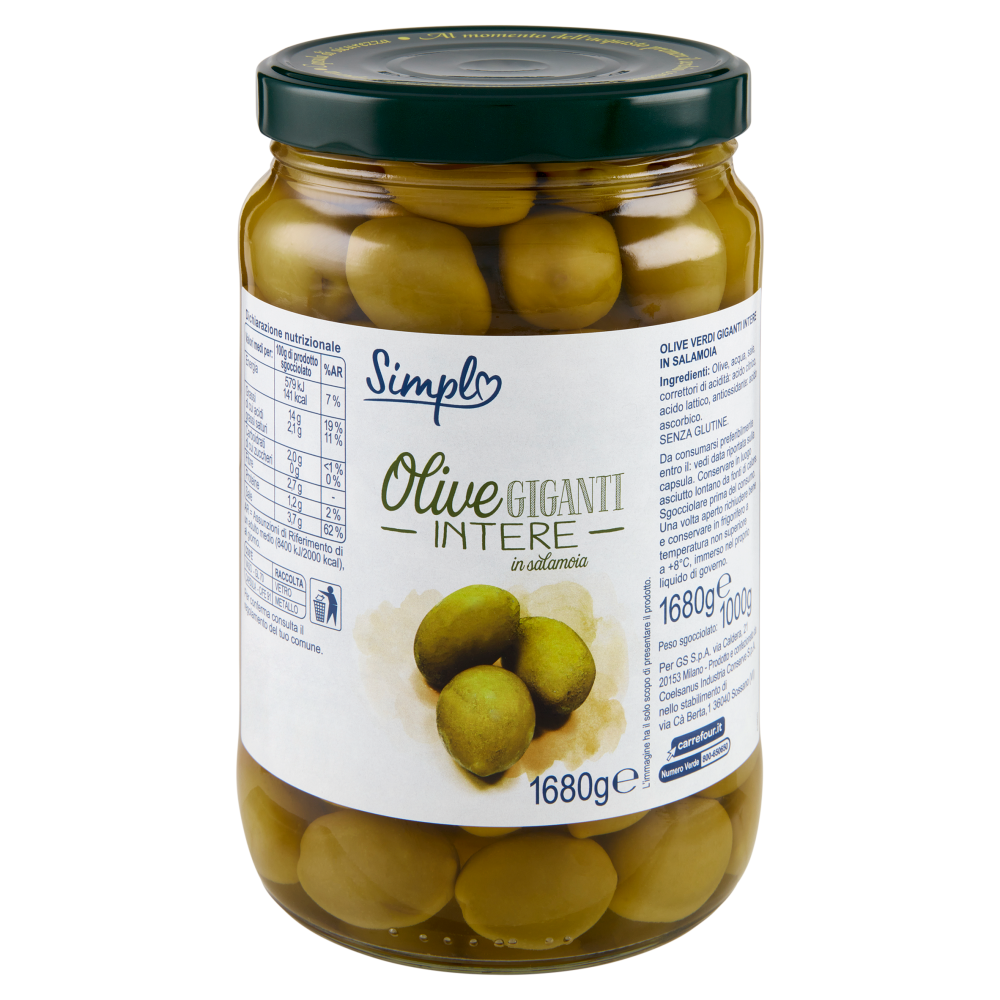 Simpl Olive Giganti Intere in salamonia 1680 g