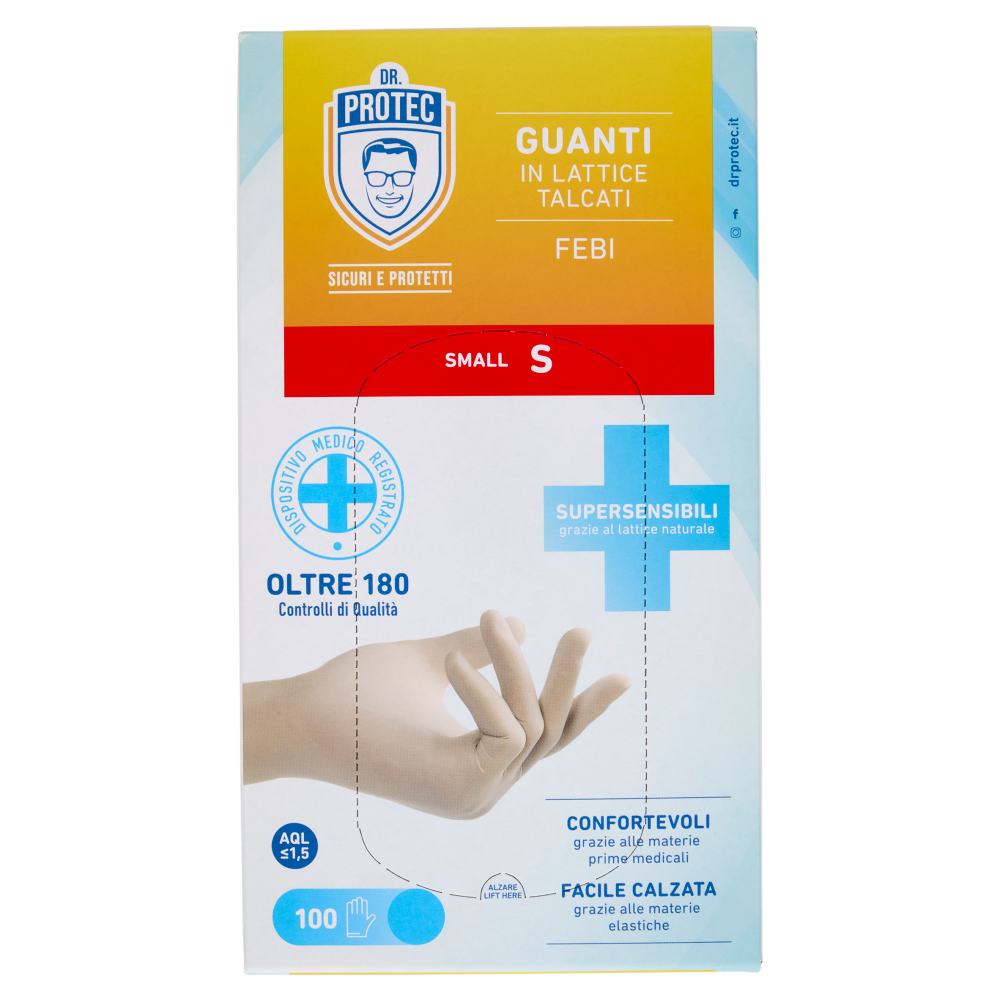 Dr. Protec Guanti in Lattice Talcati Febi Small S 100 pz