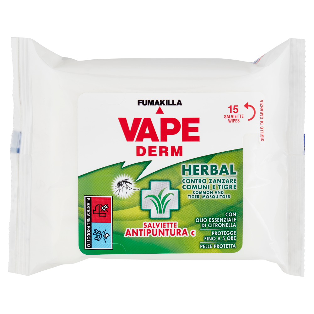 VAPE Derm Herbal Salviette Antipuntura c 15 pz