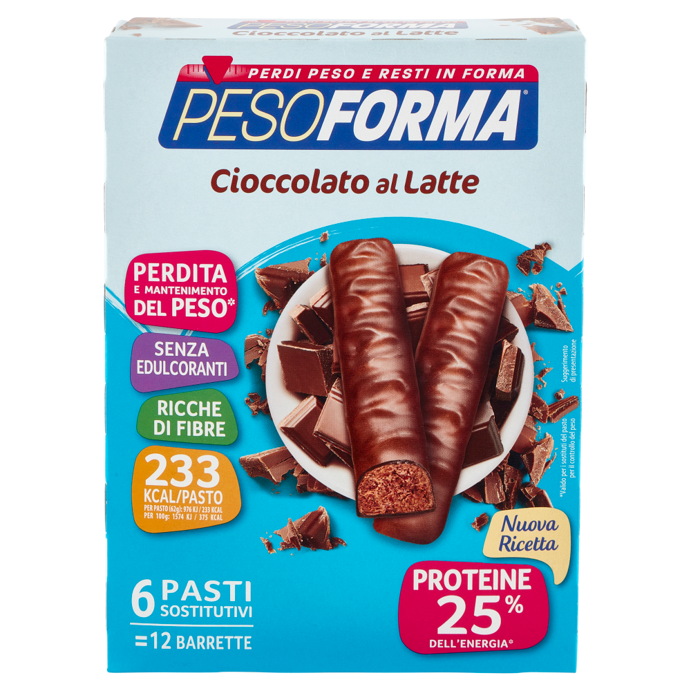 Pesoforma Barrette Cioccolato al latte, Pasti sostitutivi controllo del