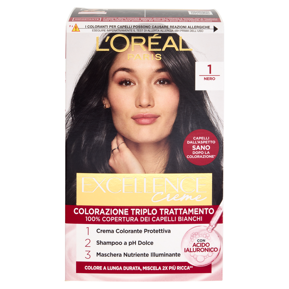 L'Oréal Paris Excellence Creme Colorazione Triplo Trattamento 1 Nero